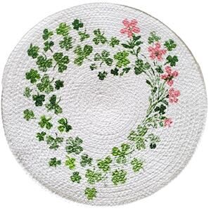 Martha Stewart White Pink Clover Floral Place Mats Set 4 Shabby Chic NEW